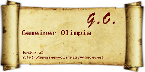 Gemeiner Olimpia névjegykártya